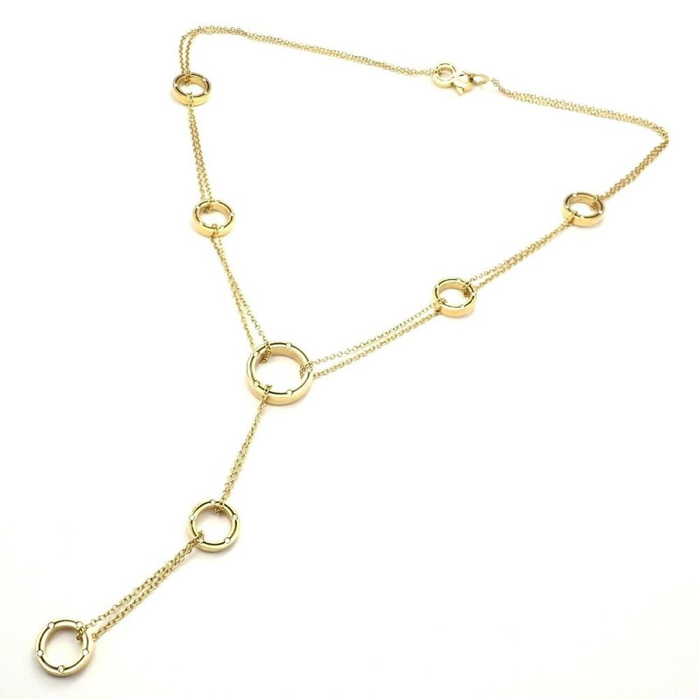 Authentic Damiani 18k Yellow Diamond 7 Station Brad Pitt Drop Necklace​